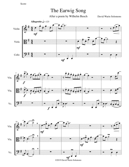 The Earwig Song for string trio