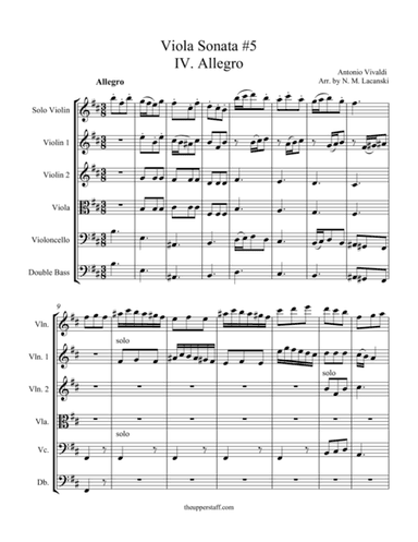 Sonata RV40 Movement IV (arr. Nick Lacanski)