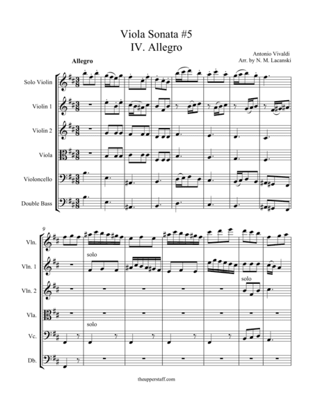 Sonata RV40 Movement IV (arr. Nick Lacanski)