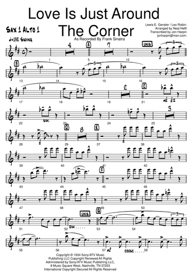 Love Is Just Around The Corner (arr. Arranged by Neal Hefti Transcribed By Jon Harpin)