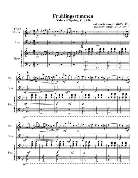 Frühlingsstimmen, Op.410, "Voices of Spring" (arr. Teo Barry Vincent)