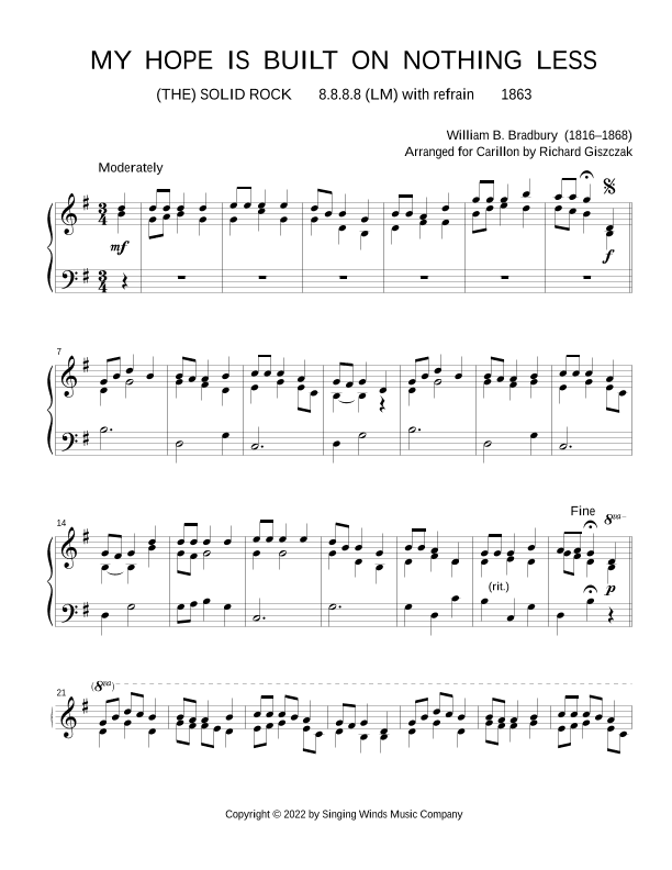 My Hope Is Built on Nothing Less (SOLID ROCK) (arr. Richard Giszczak)