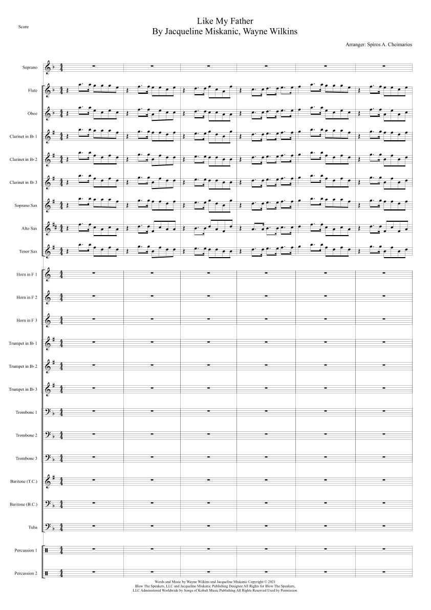 Like My Father (arr. Spiros A. Cheimarios)