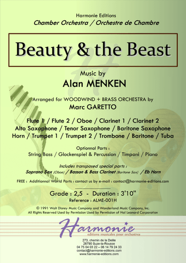 Beauty And The Beast (arr. Marc GARETTO)