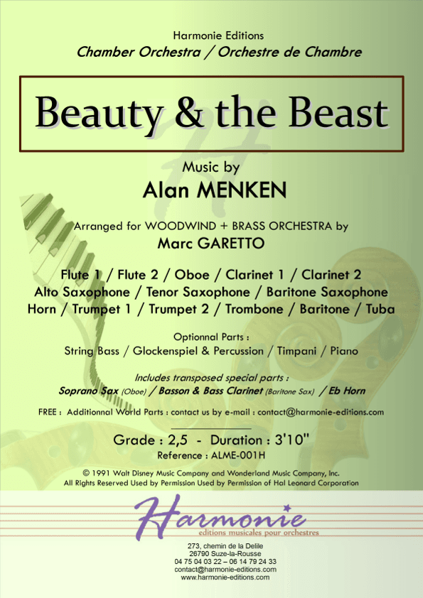 Beauty And The Beast (arr. Marc GARETTO)
