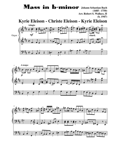 MASS in b-minor, BWV 232 (arr. Robert S. Wallace, II)