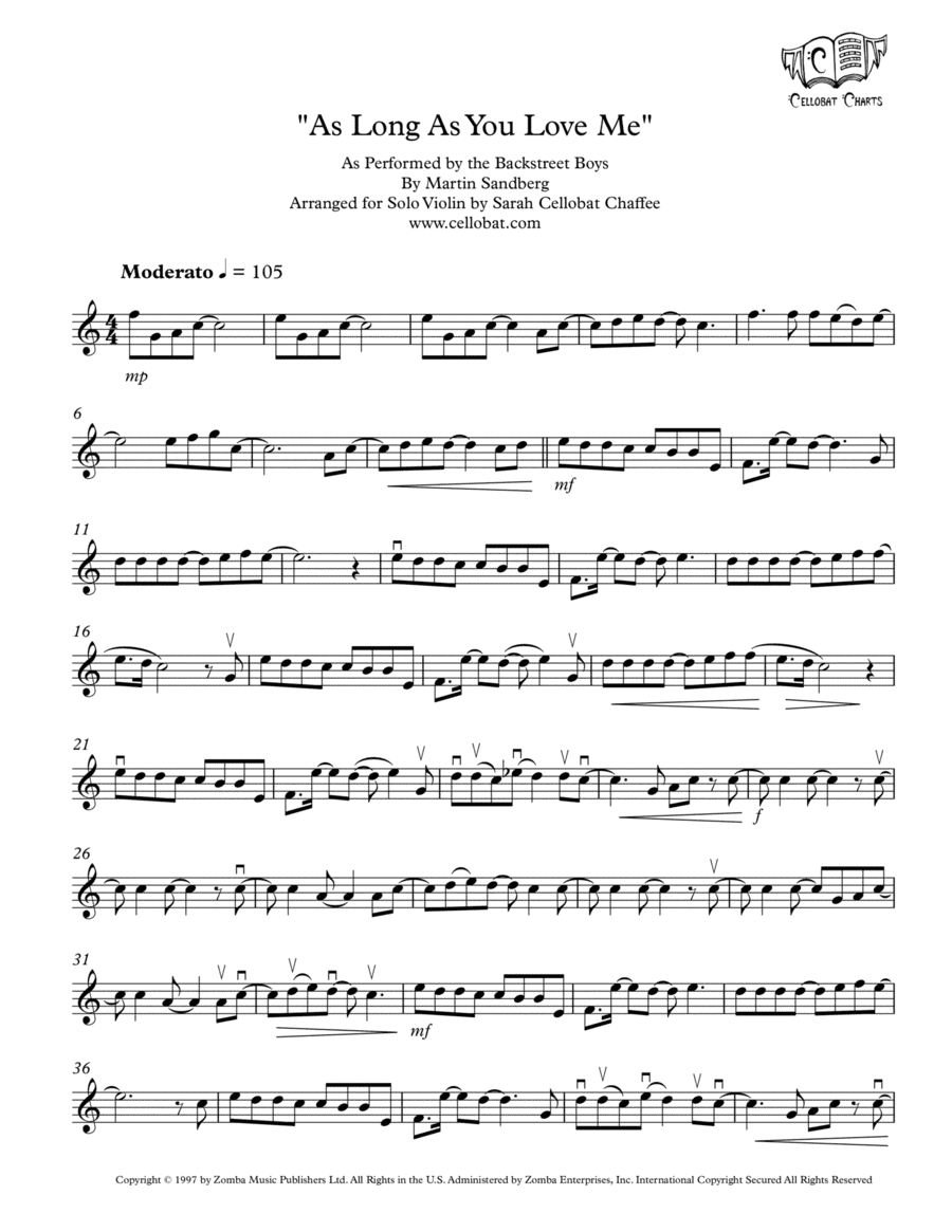 As Long As You Love Me (arr. Sarah Cellobat Chaffee)