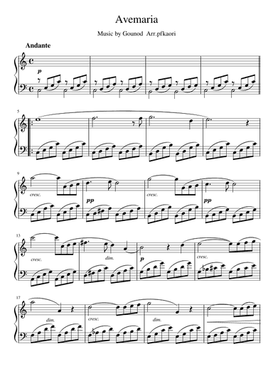 "Ave Maria" (Cdur) (arr. pfkaori)