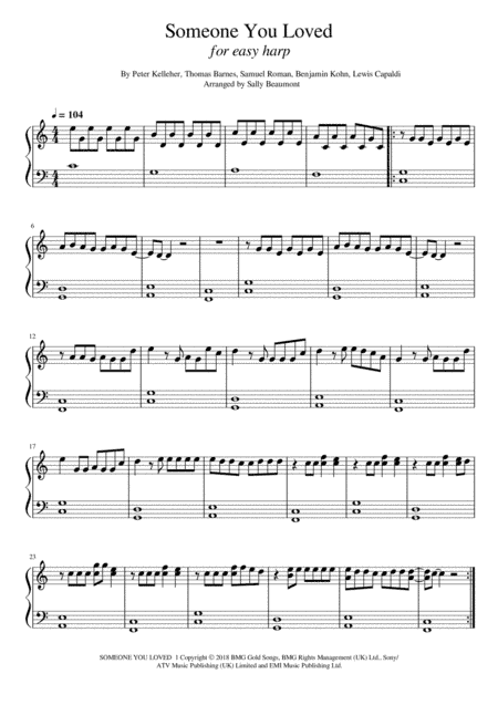 Someone You Loved (arr. Sally Beaumont)