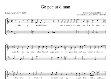 Go perjur'd man (arr. Early Music Scores)