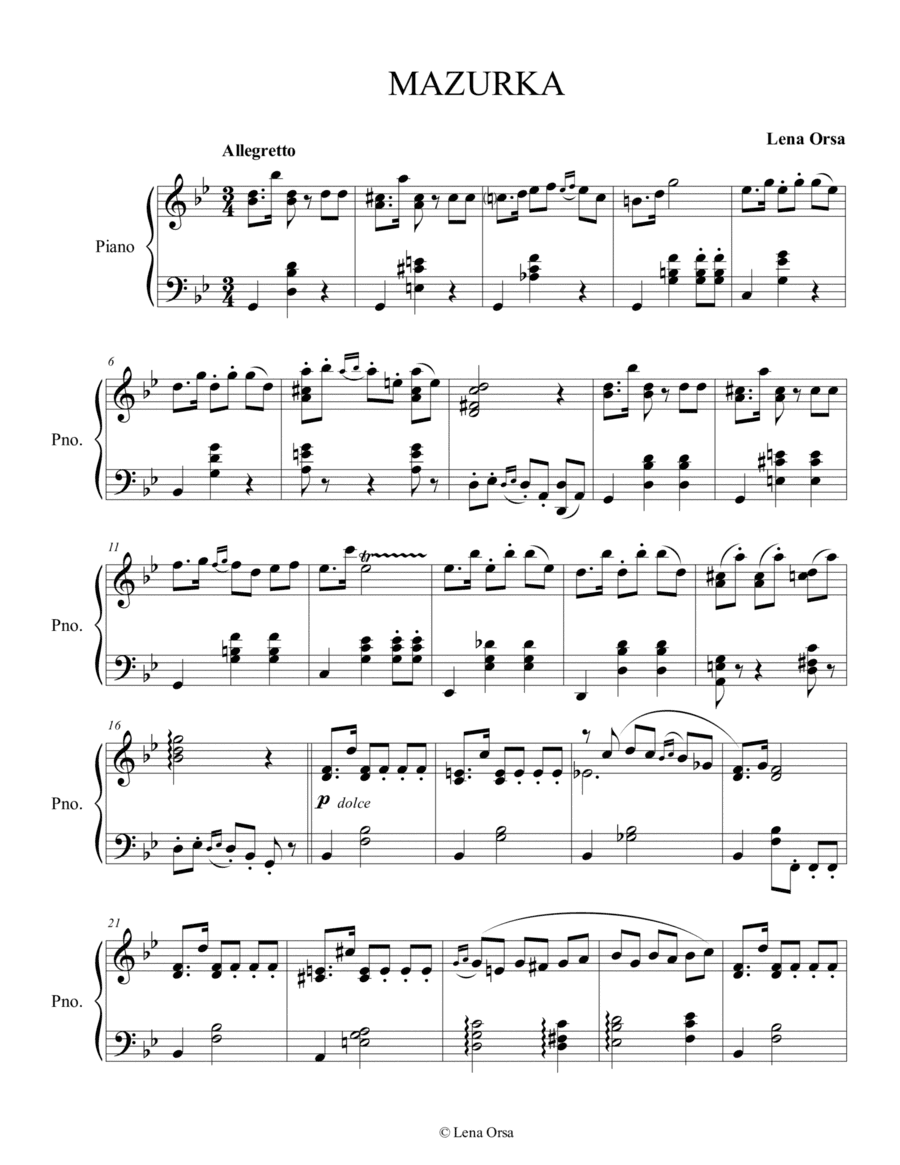 Mazurka | Piano Music