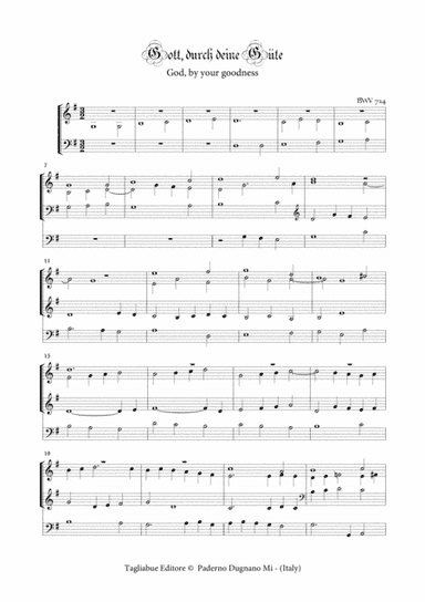 BACH J.S. - Gott, durch deine Güte - BWV 724 - For Organ 3 staff (arr. Marcello Meneguzzo)