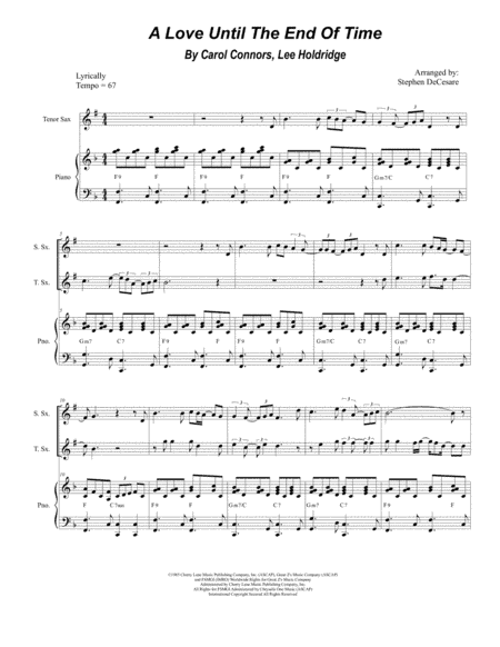 A Love Until The End Of Time (arr. Stephen DeCesare)