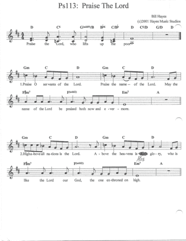 Praise The Lord - Psalm 113 (song)