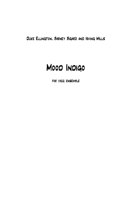 Mood Indigo (arr. Craig Peaslee)