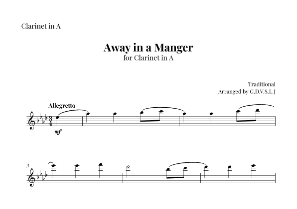 Away in a Manger (arr. G.D.V.S.L.J)