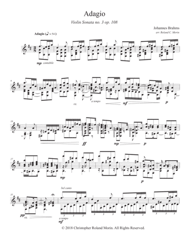 "Adagio" Violin Sonata Op. 108 (arr. Roland C. Morin)