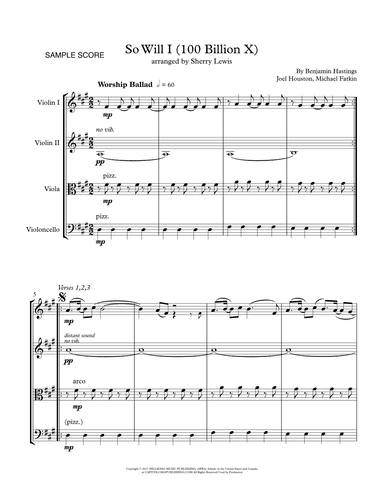 So Will I (100 Billion X) (arr. Sherry Lewis)