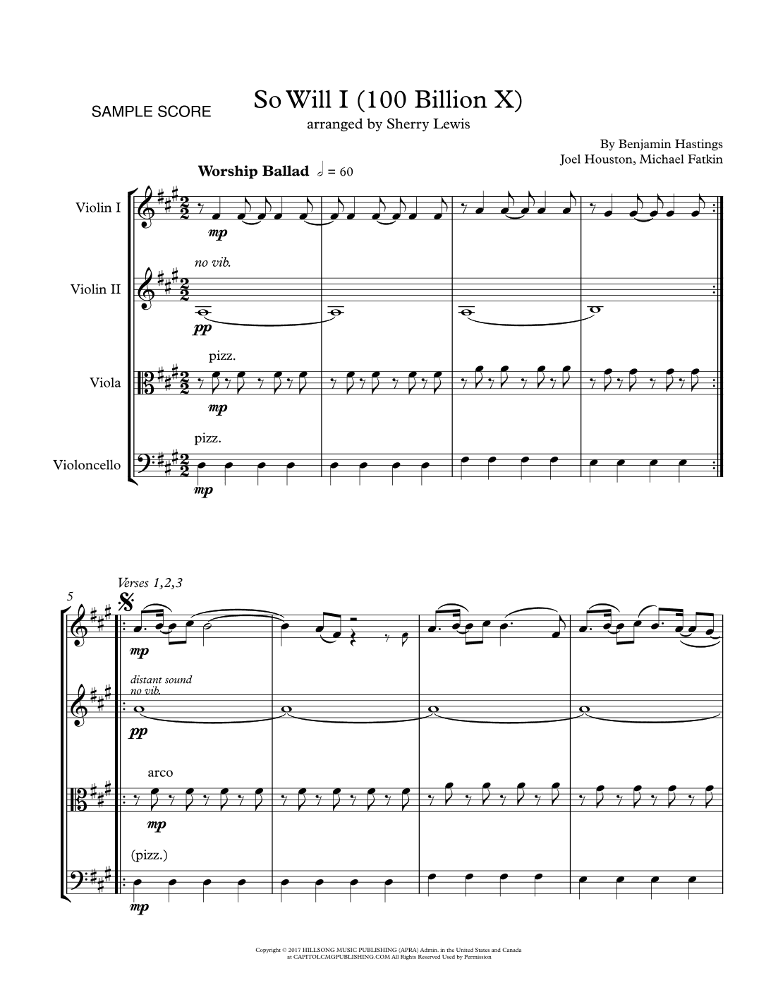 So Will I (100 Billion X) (arr. Sherry Lewis)