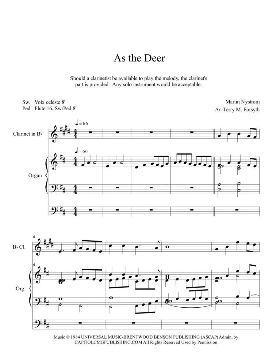 As The Deer (arr. Ar. Terry M. Forsyth)