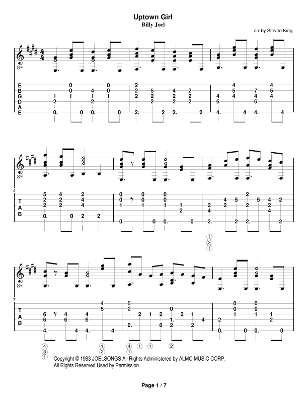 Uptown Girl (arr. Steven King)