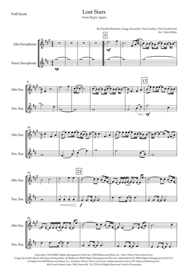 Lost Stars (arr. Fabio Britto)