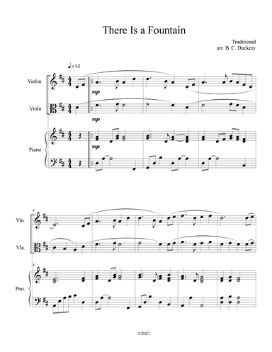 There is a Fountain (Violin and Viola Duet with Piano Accompaniment) (arr. B. C. Dockery)