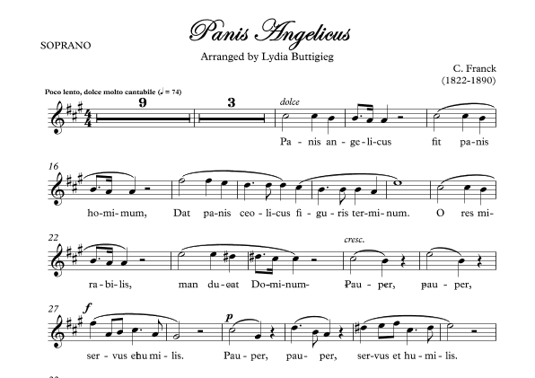 Panis Angelicus (arr. Dr Lydia Buttigieg)