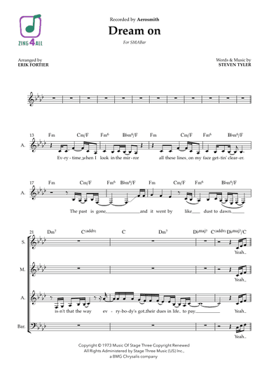 Dream On (arr. Erik Fortier)