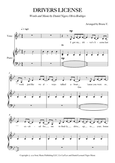 Drivers License (arr. Bruna T.)
