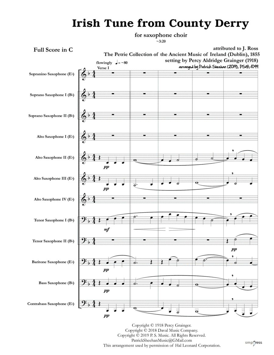 Danny Boy (arr. Patrick Sheehan)