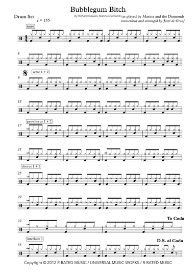 Bubblegum Bitch (arr. Joeri de Graaf)