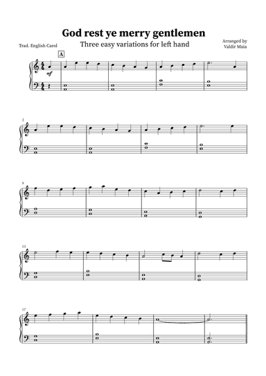 God Rest You Merry Gentlemen - 3 easy variations (arr. Valdir Maia)