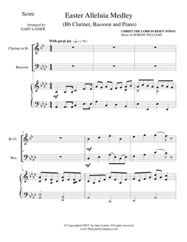 EASTER ALLELUIA MEDLEY (Trio – Bb Clarinet, Bassoon/Piano) Score and Parts (arr. Gary Lanier)