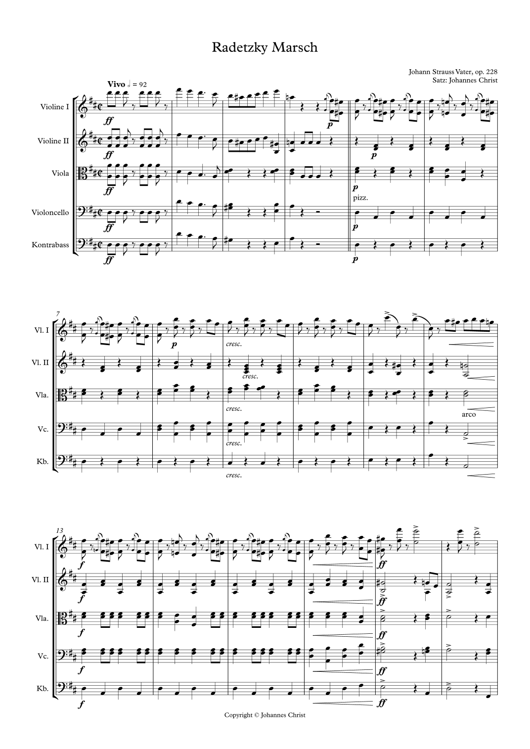 Radetzky Marsch (arr. Johannes Christ)