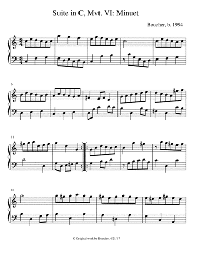 Keyboard Suite in C: VI. Menuet