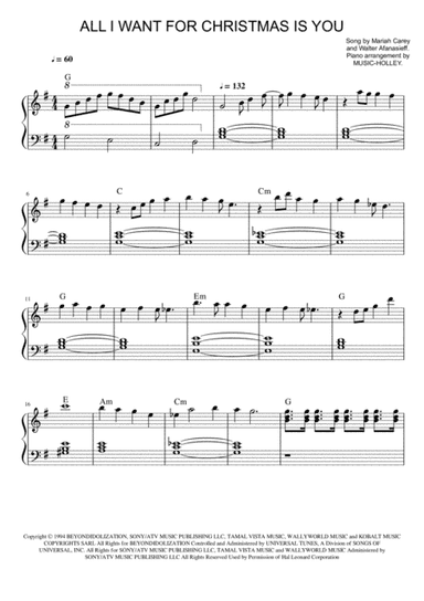 All I Want For Christmas Is You (arr. Music-holley)