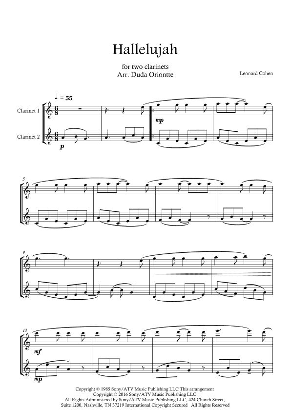 Hallelujah (arr. Duda Oriontte)