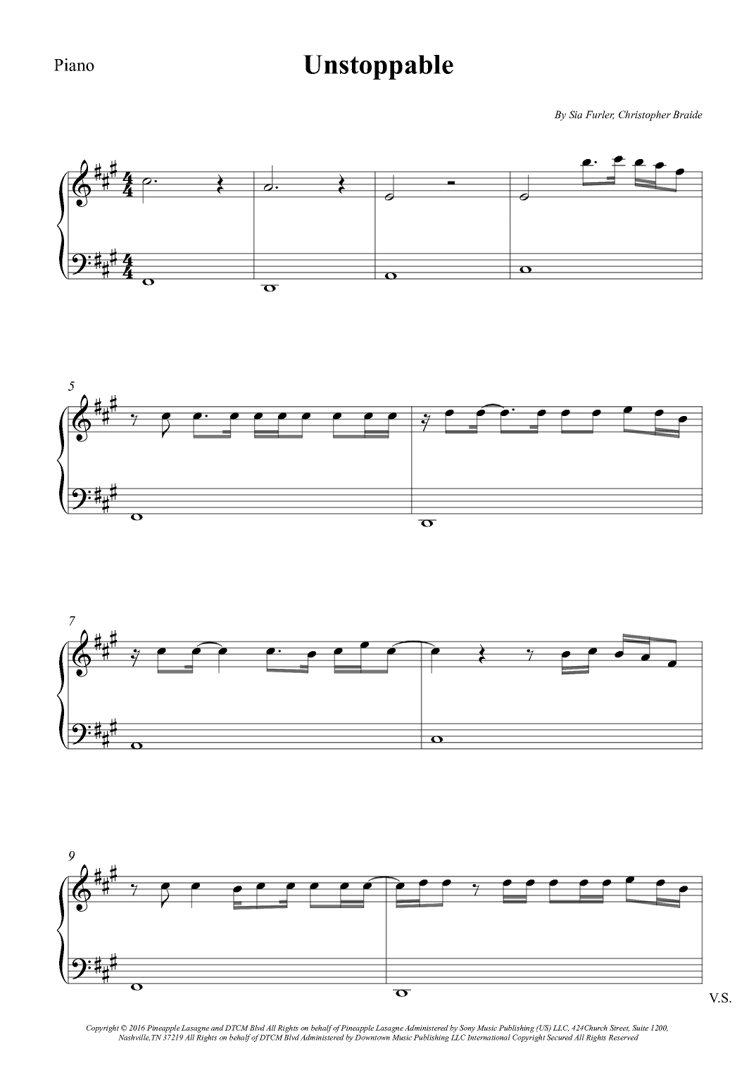 Unstoppable (arr. Wesley S. SIlva)