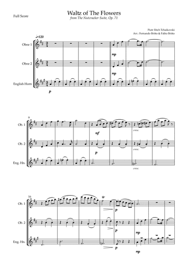 Waltz of The Flowers - from Nutcracker (P. I. Tchaikovsky) for Woodwind Trio (arr. Fernando Britto, Fabio Britto)