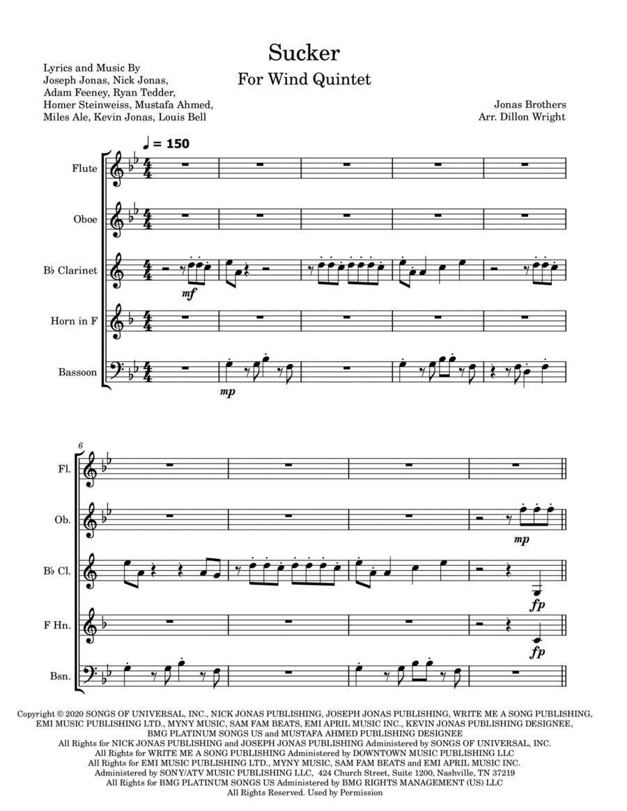 Sucker (arr. Dillon Wright)