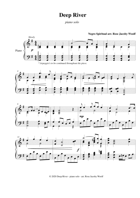 Deep River - piano solo