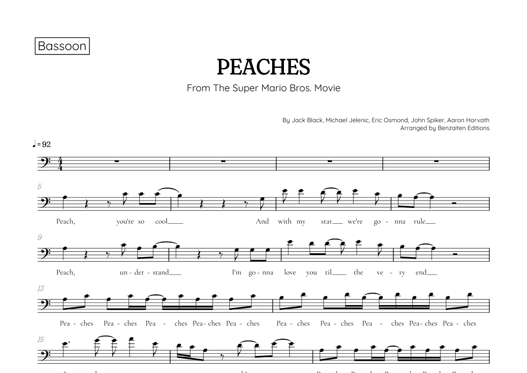 Peaches (arr. Benzaiten Editions)
