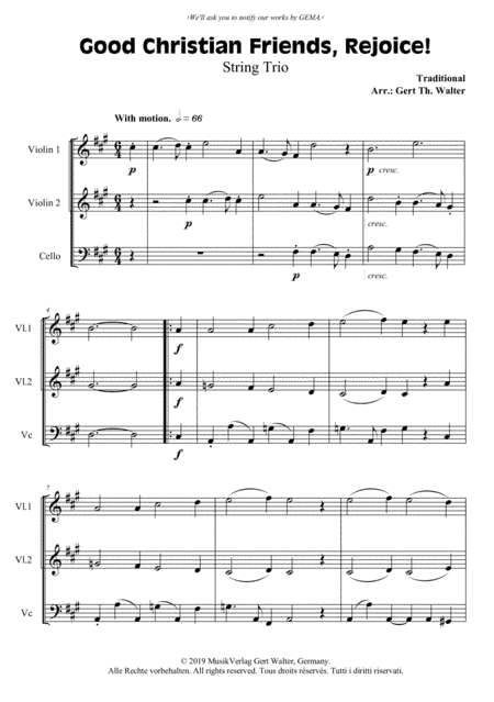 Good Christian Friends, Rejoice! (arr. Gert Th. Walter)