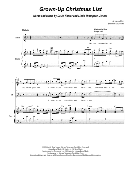 Grown-Up Christmas List (arr. Stephen DeCesare)