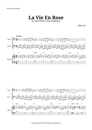 La Vie En Rose (arr. Langanho)