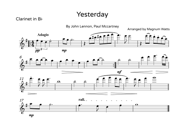 Yesterday (arr. Magnum Watts)