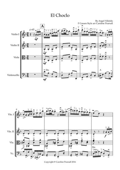 El Choclo Tango - String Quartet (arr. Caroline Pearsall)