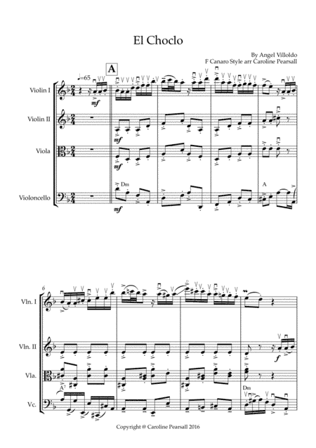 El Choclo Tango - String Quartet (arr. Caroline Pearsall)