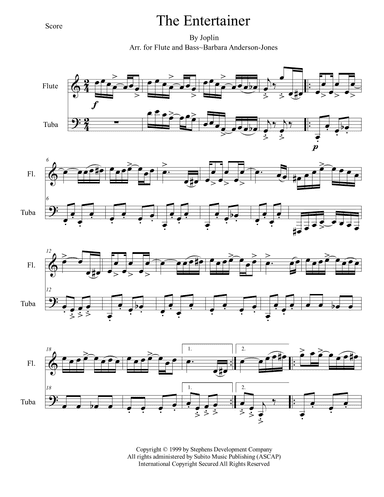 The Entertainer (arr. Barbara Anderson-Jones)